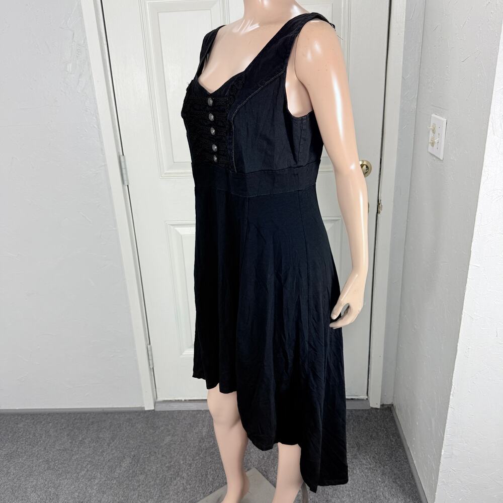 Vintage Y2K Royal Bones Dress XL Cotton Goth Medieval Hi Low Gothic D3-18 - Picture 3 of 8